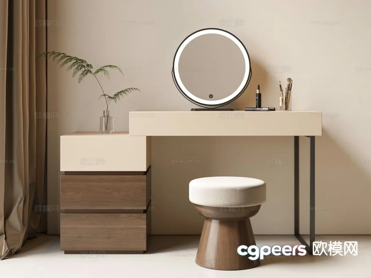 Medieval style dressing table dressing table 3d model