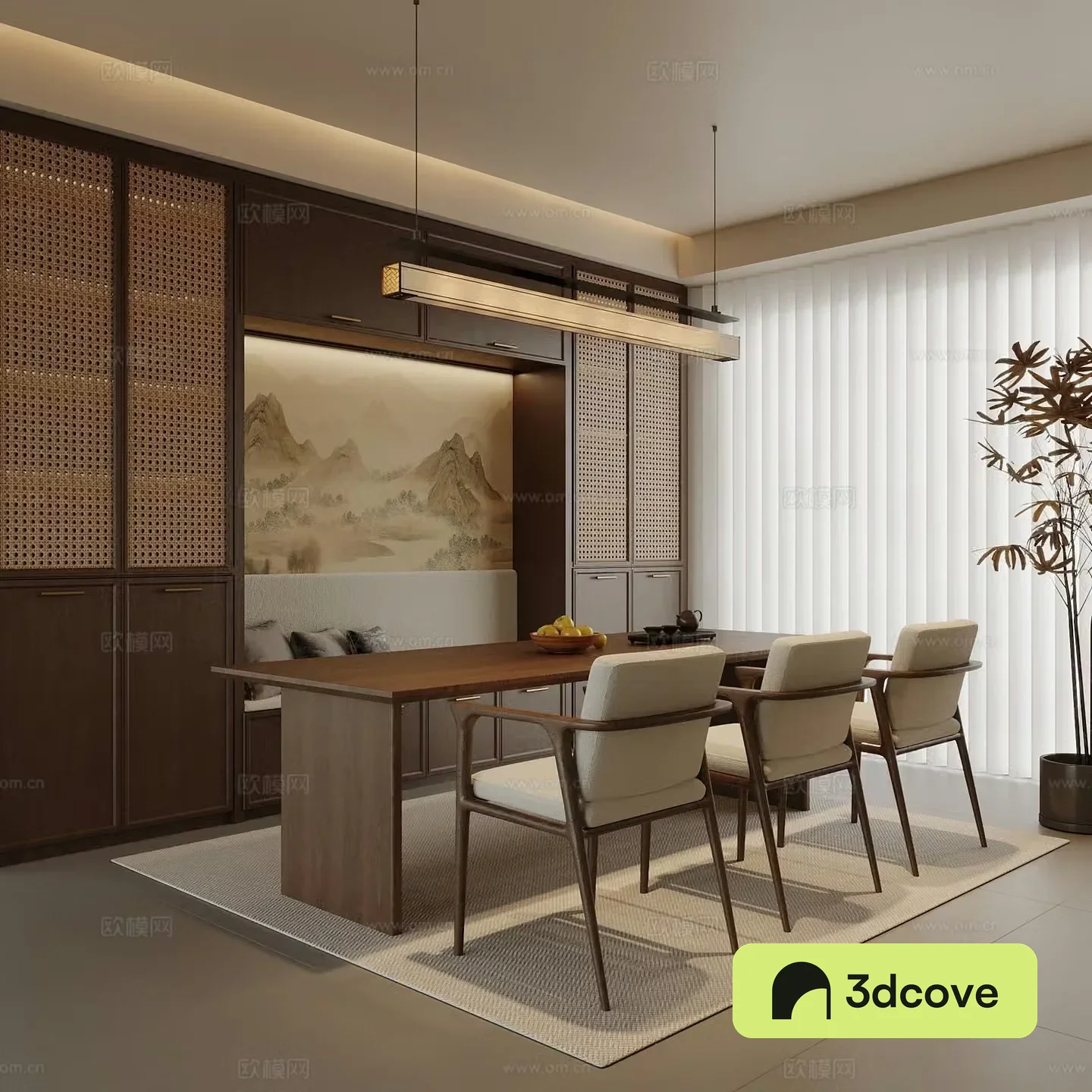 New Chinese restaurant cardboard wine cabinet dining table and chair