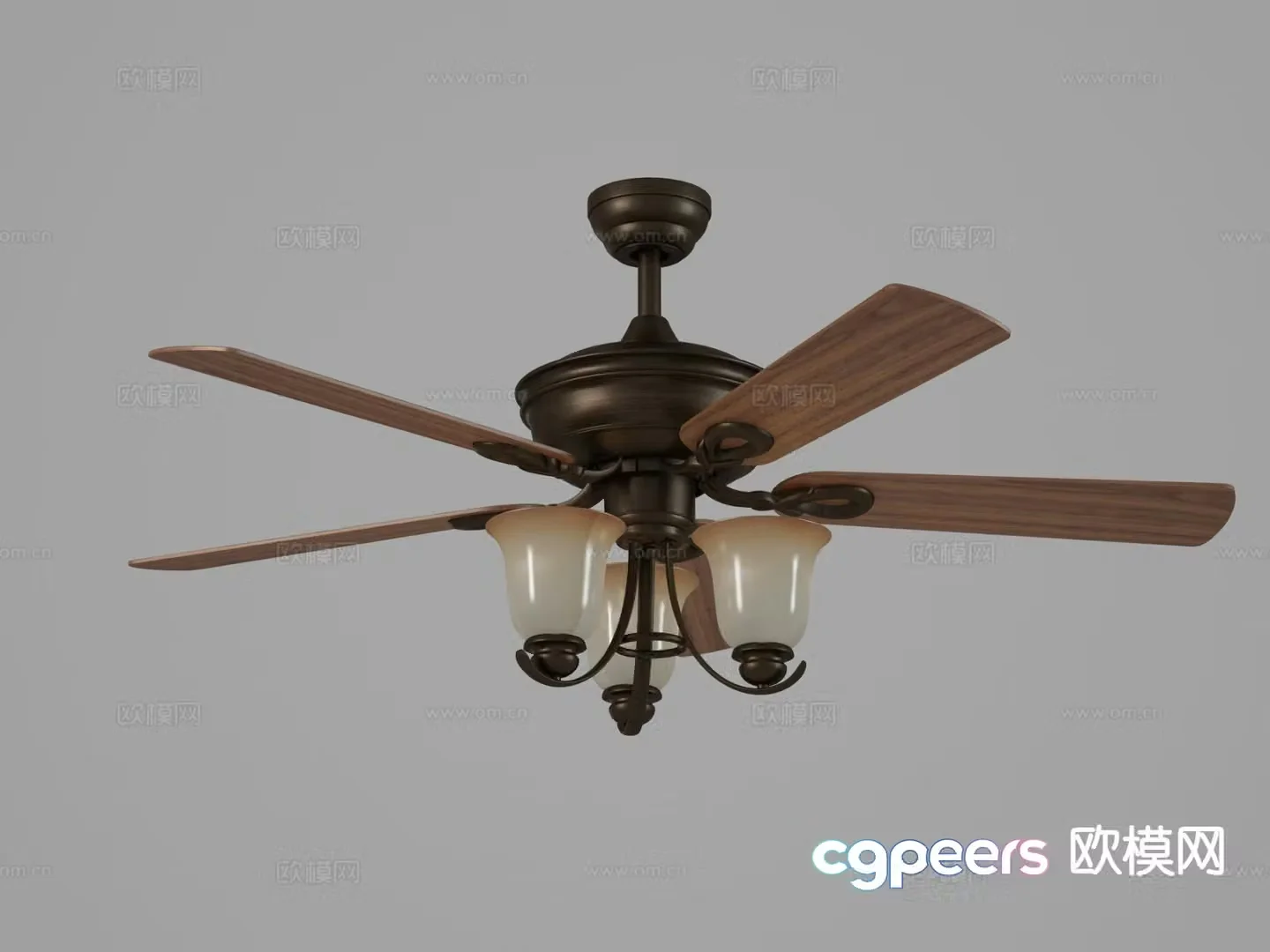 Neoclassical ceiling fan fan light 3d model