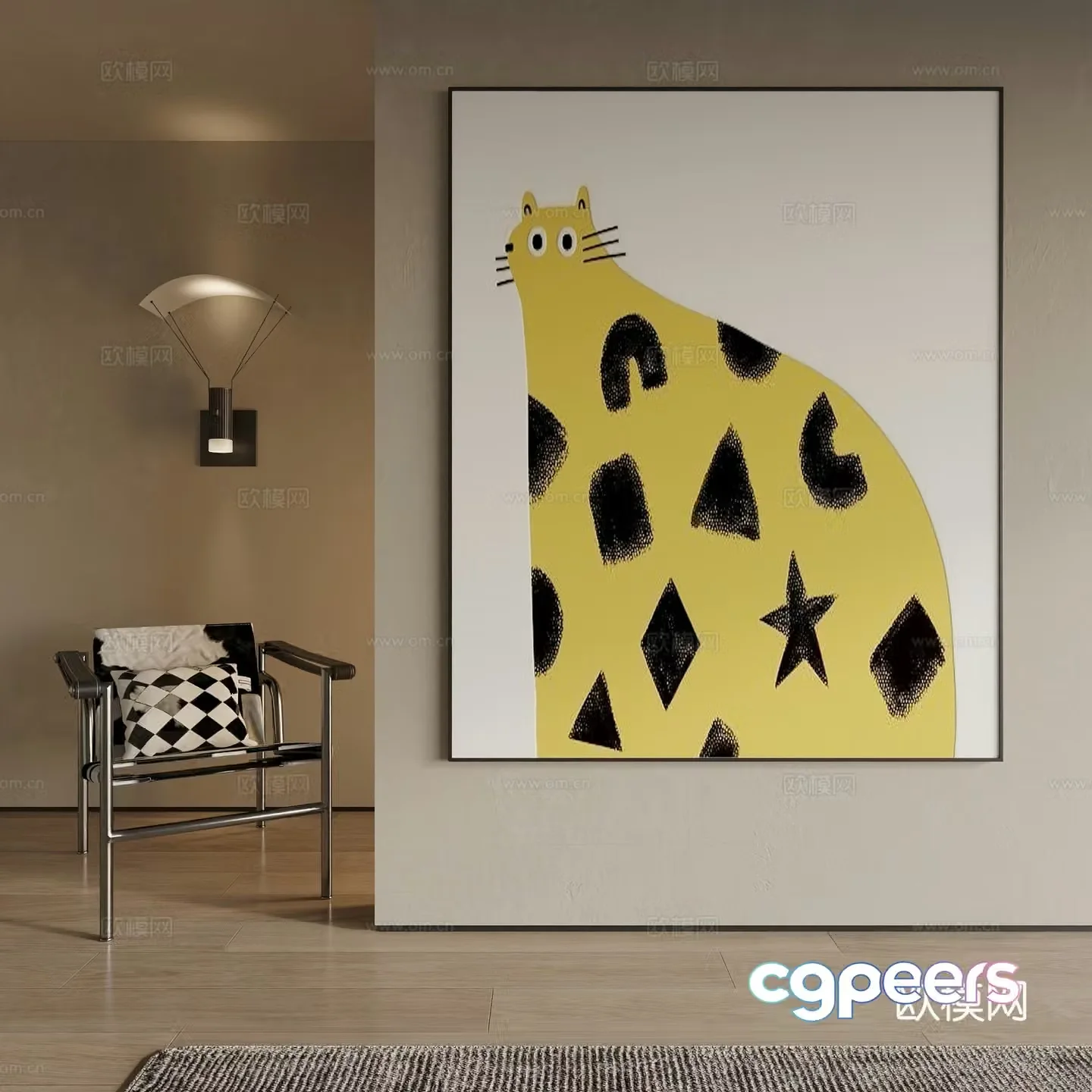 Modern decorative painting 3d model