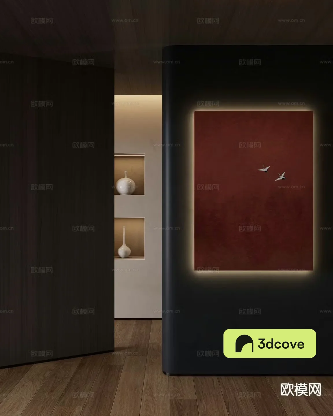 Medieval style crane painting Zen decorative painting