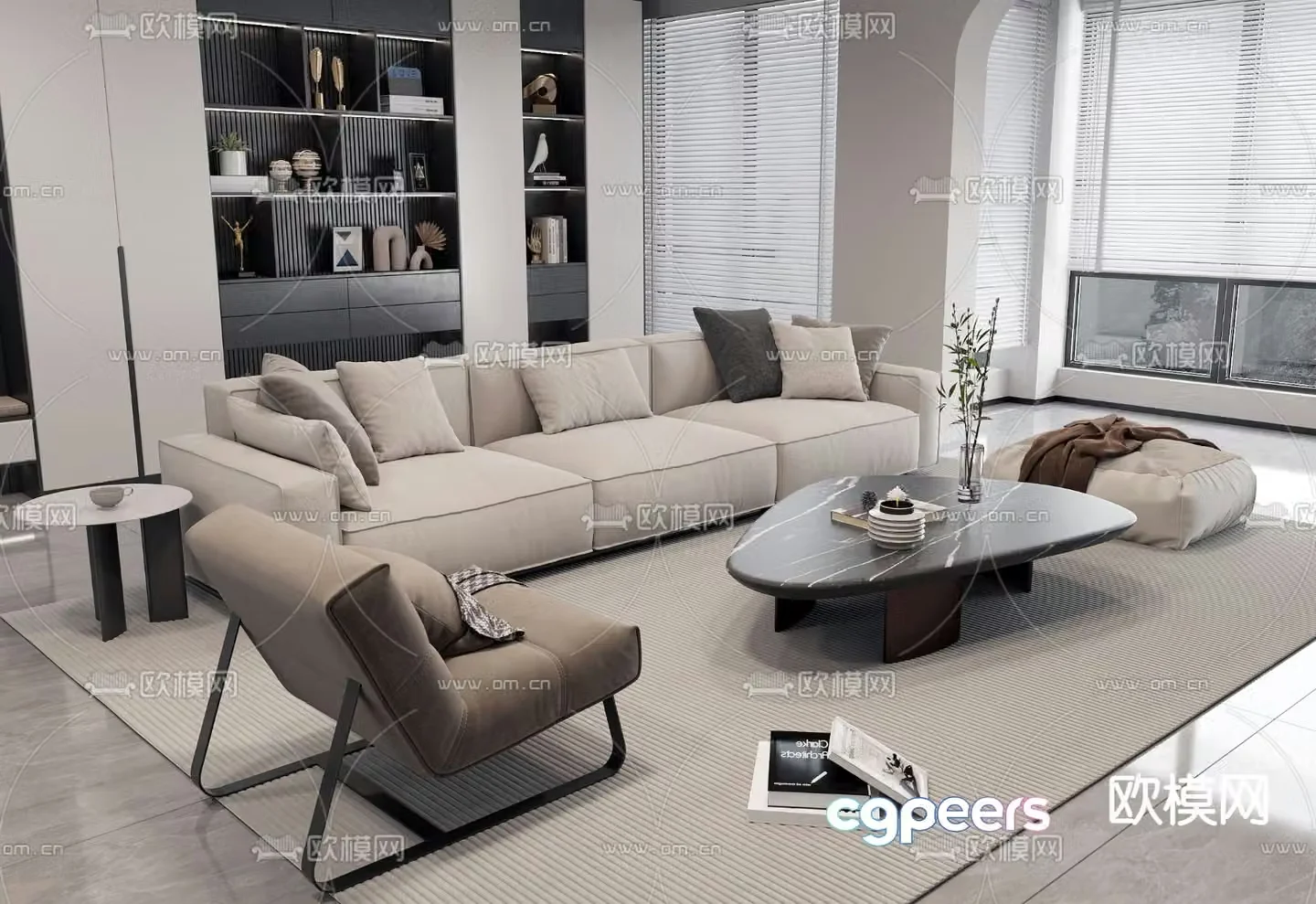 Modern sectional sofa 3d model