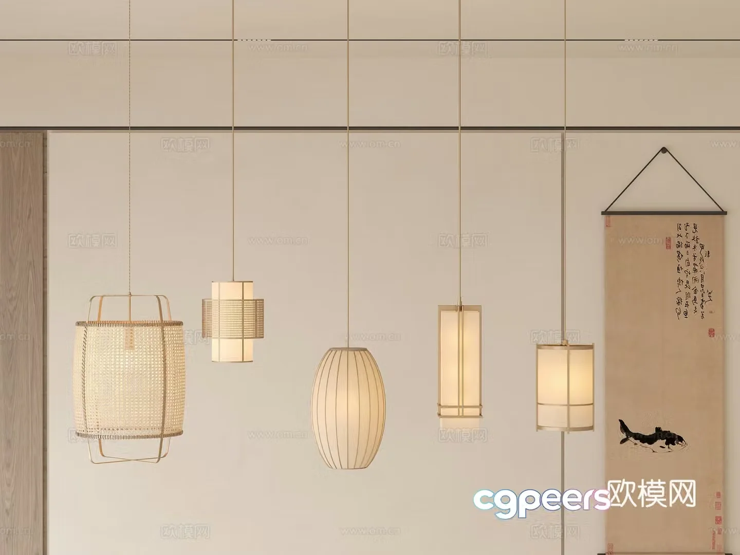 Chinese chandeliers New Chinese chandeliers Song’s aesthetic chandeliers Decorative chandeliers Bedroom Study chandeliers 3D model