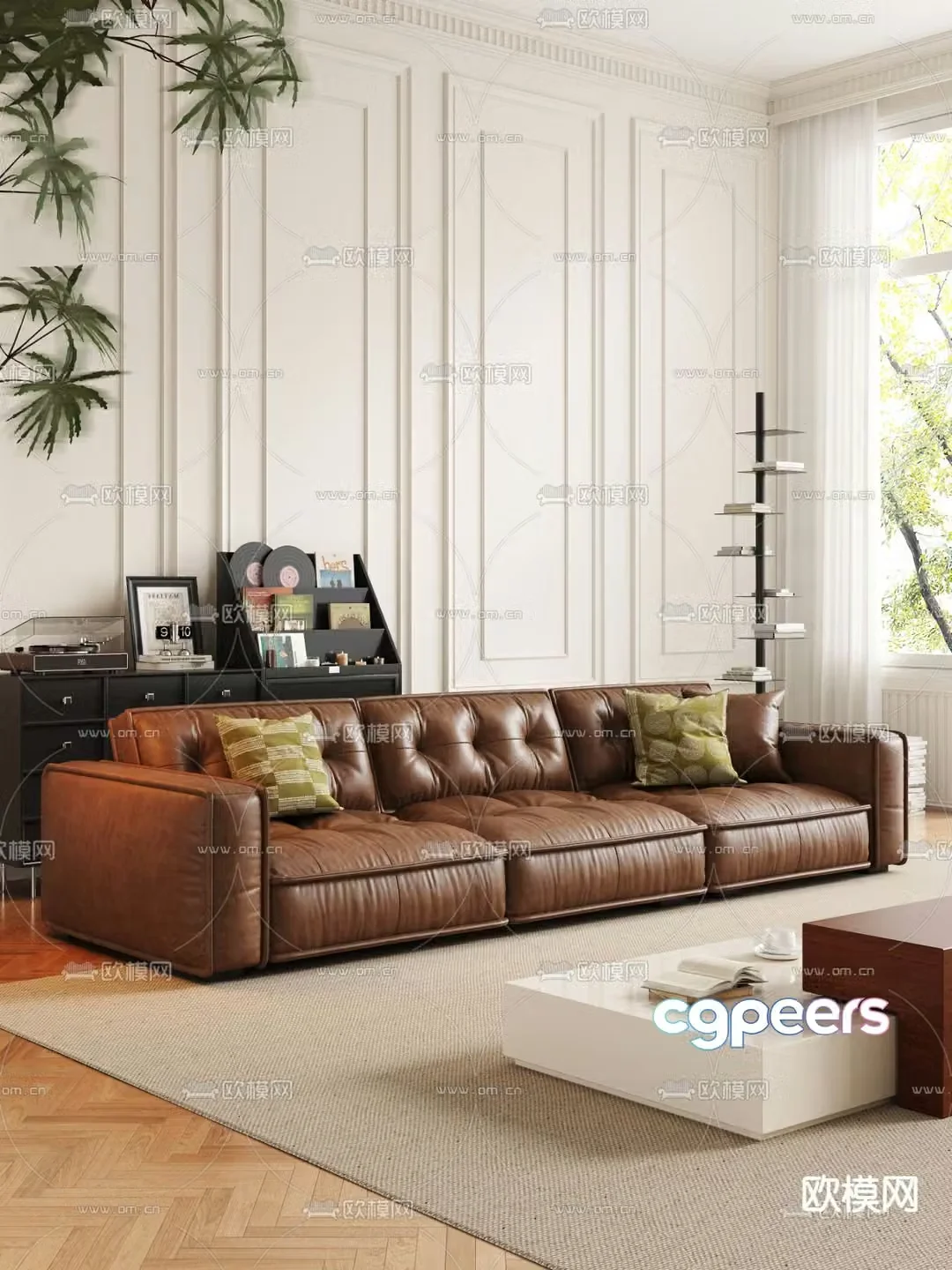 Medieval style three-person sofa 3D model