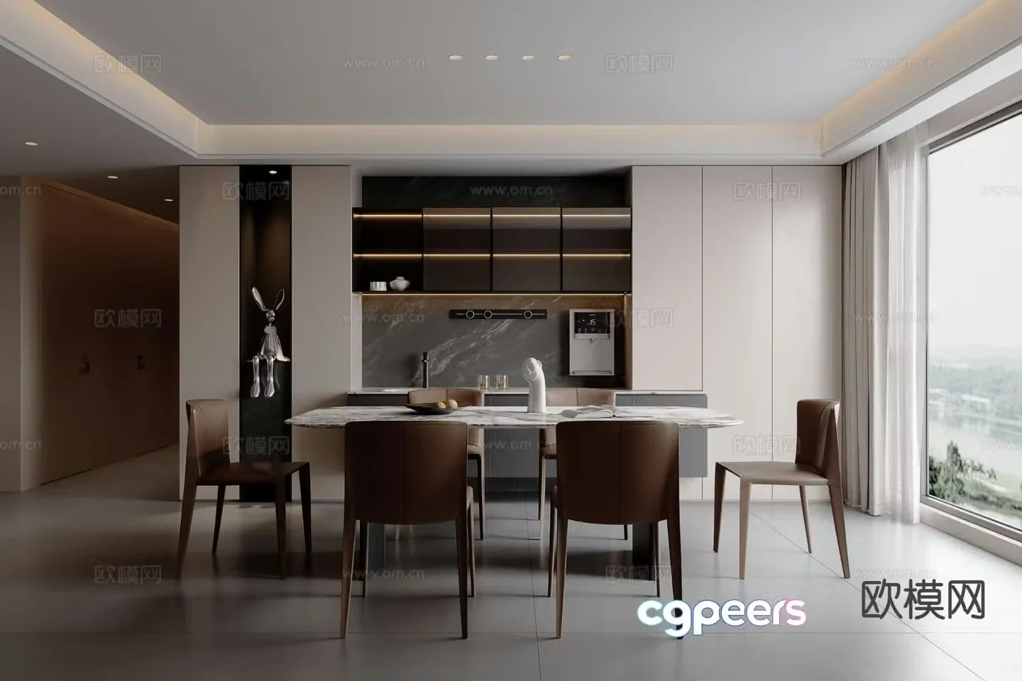 Modern restaurant 3d model