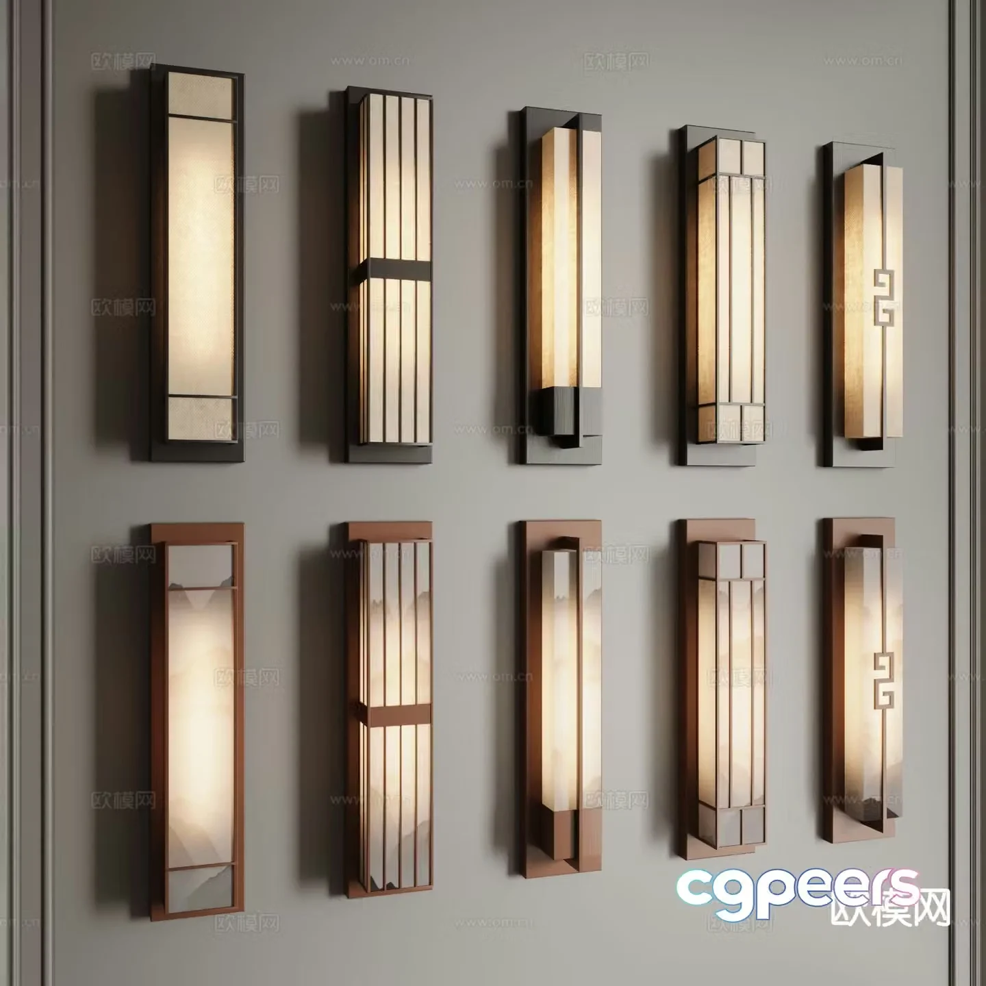New Chinese style wall lamp marble wall lamp wall lamp 3d model