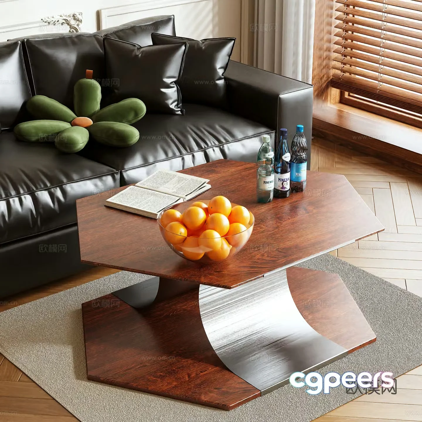 Middle-aged style coffee table 3D model