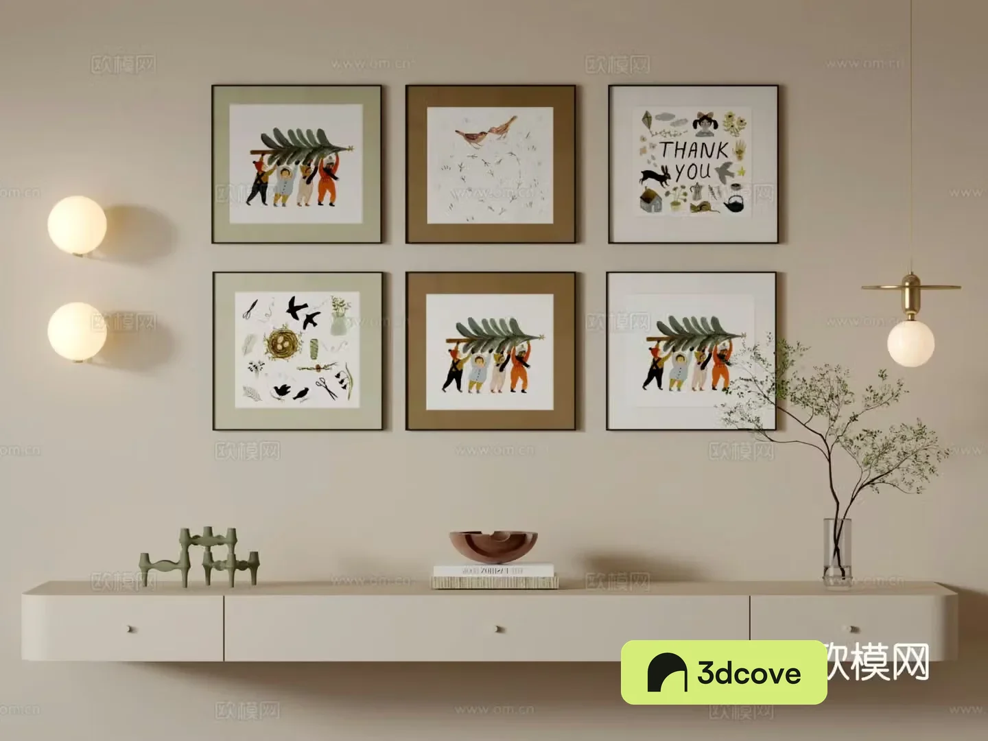 Cream style children’s hanging painting decorative painting