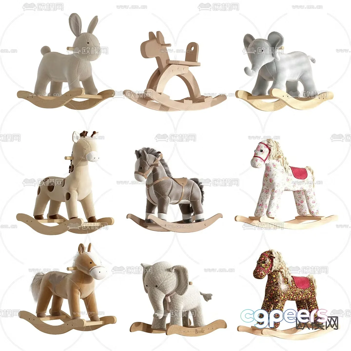Children’s rocking chair Trojan horse 3d model
