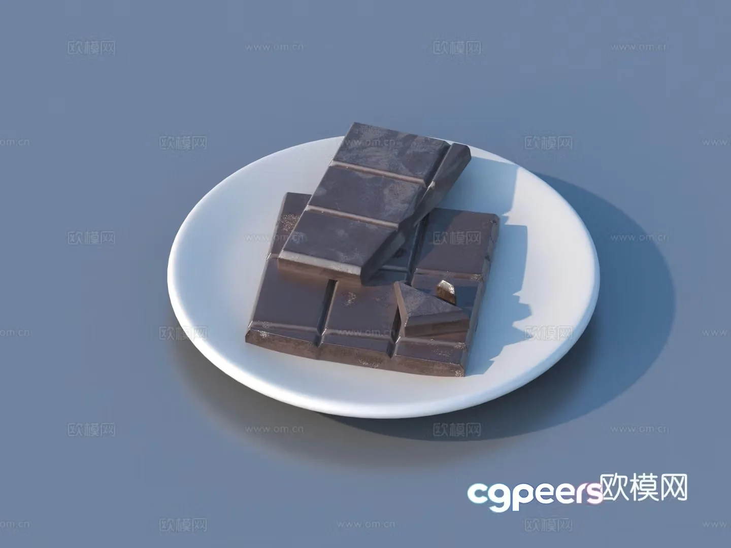 Chocolate Food Plate 3d Model