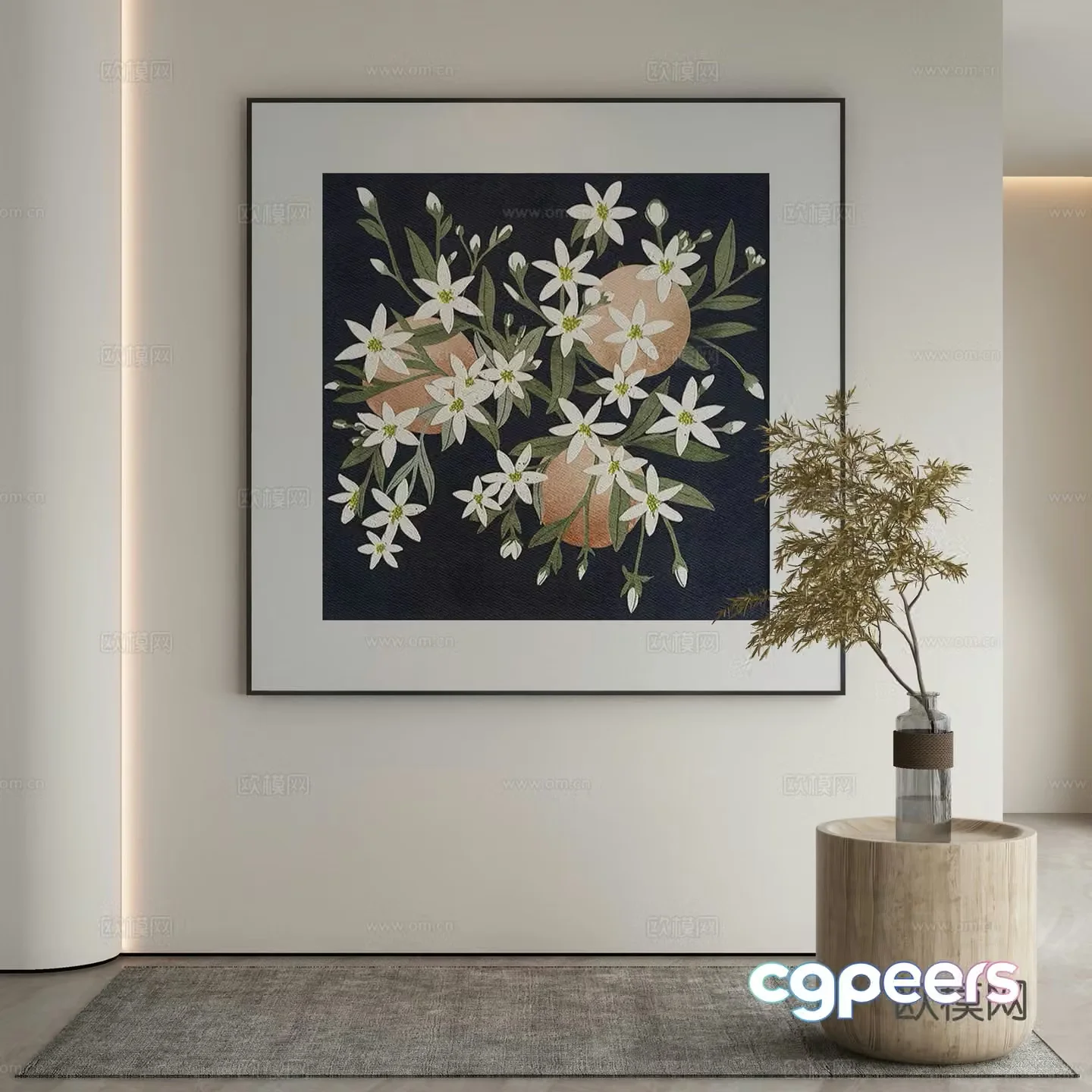 Modern Wasabi Hanging Painting Oil Painting 3D Model