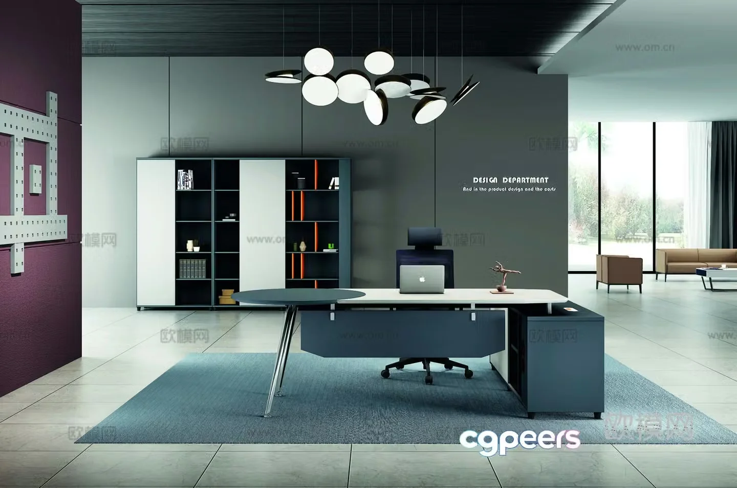 Modern public office 3d model