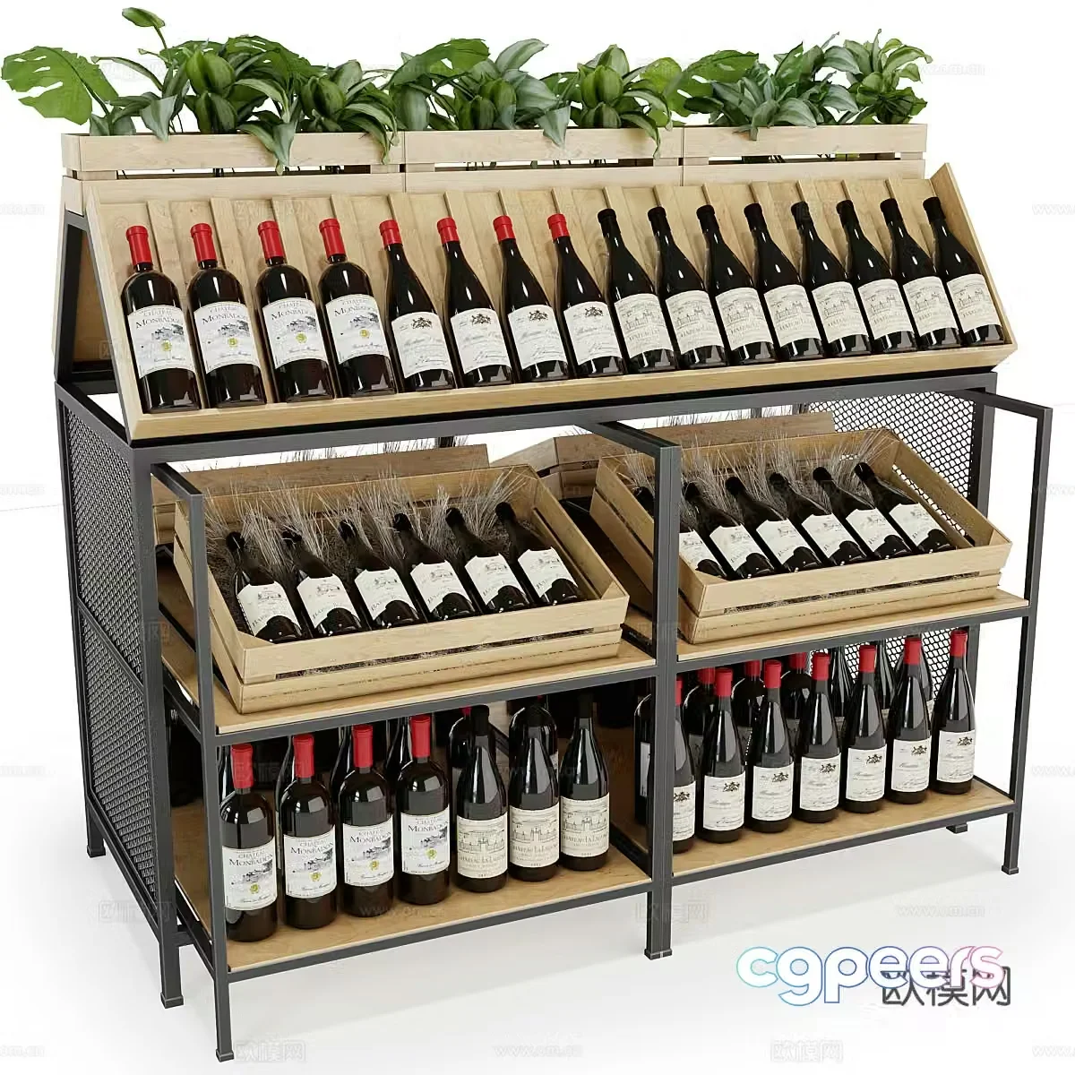 Modern wine rack 3d model
