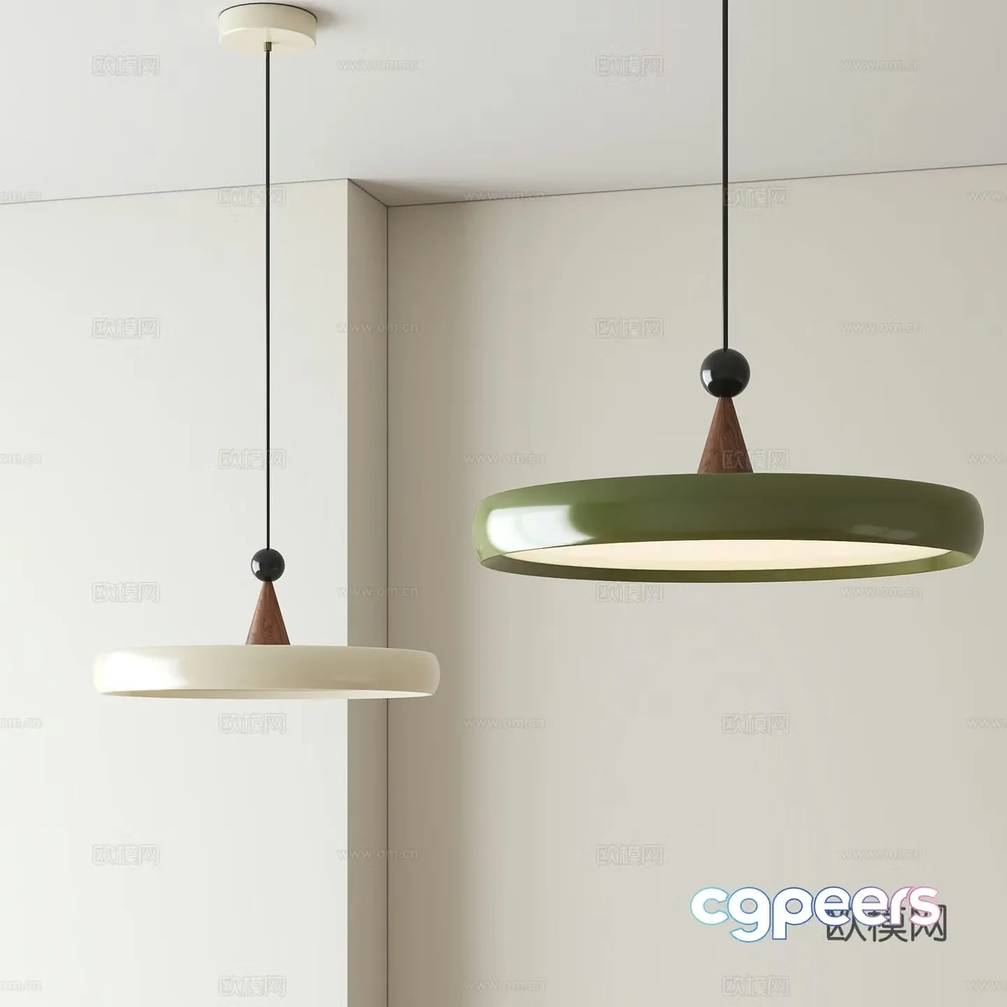 Modern minimalist restaurant chandeliers 3d model