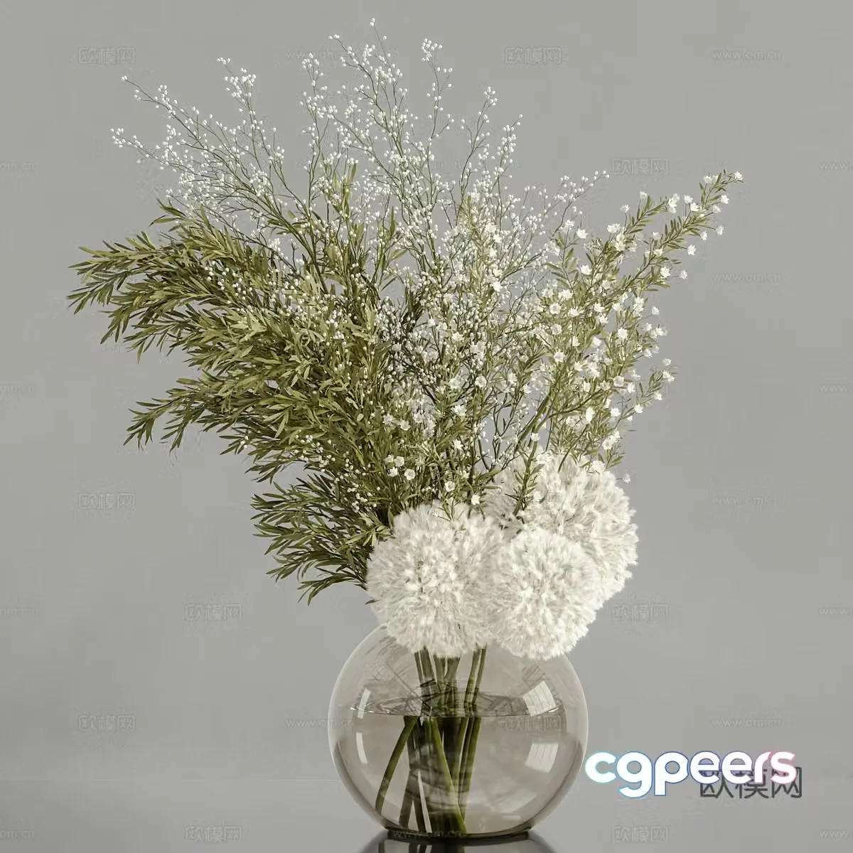 vase floral arrangement flower arrangement flowers 3d model