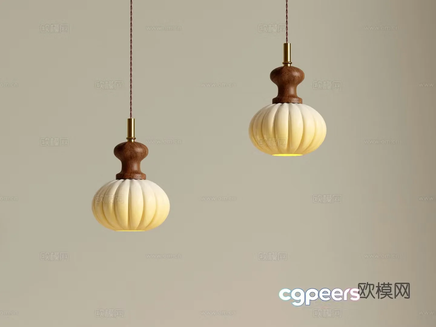 French pumpkin chandelier 3d model
