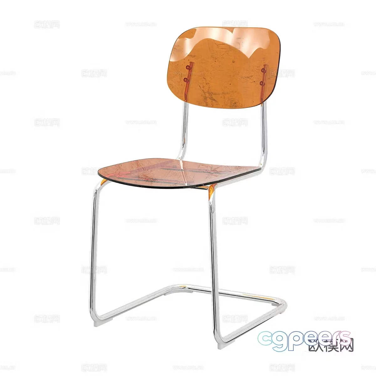 Modern simple chair acrylic chair single chair 3D model