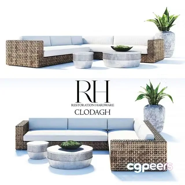 3ds Max Free – RESTORATION HARDWARE CLODAGH outdoor sofa