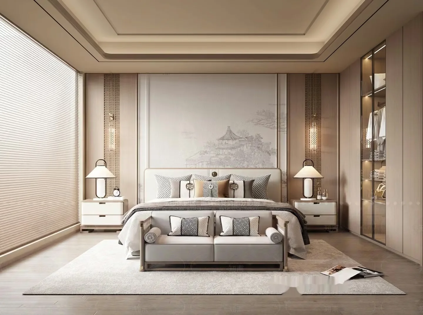 Cozy Modern Bedroom 3D Model – 7344 – VRAY Render