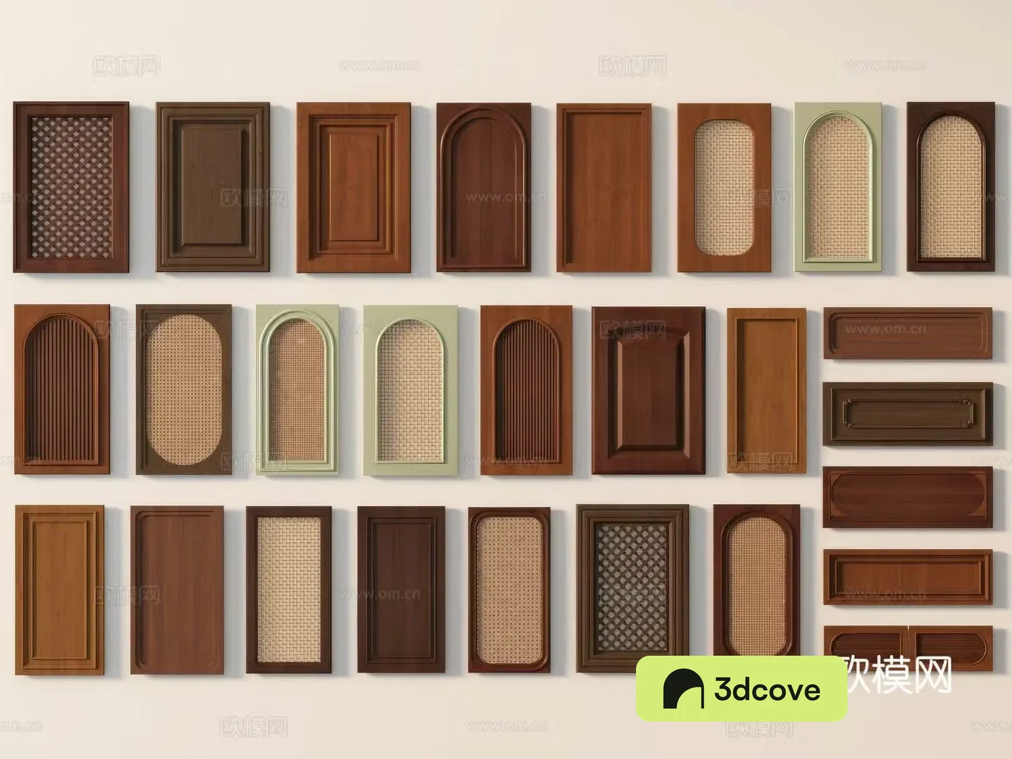 Medieval style cabinet door rattan cabinet door