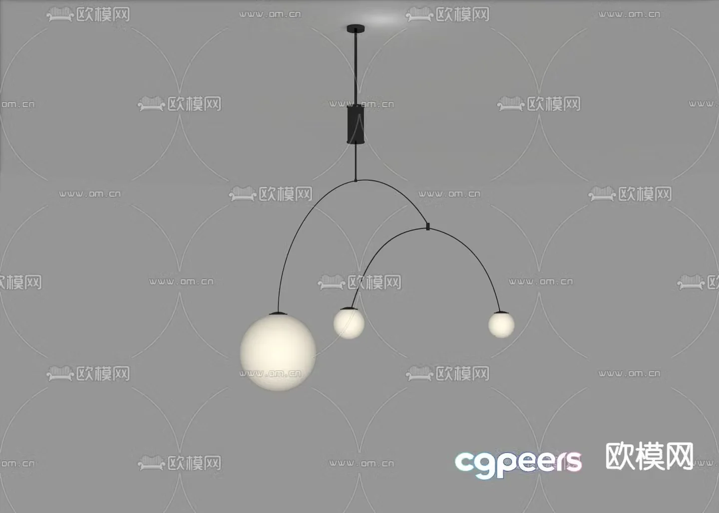 Minimalist chandelier restaurant chandelier 3d model