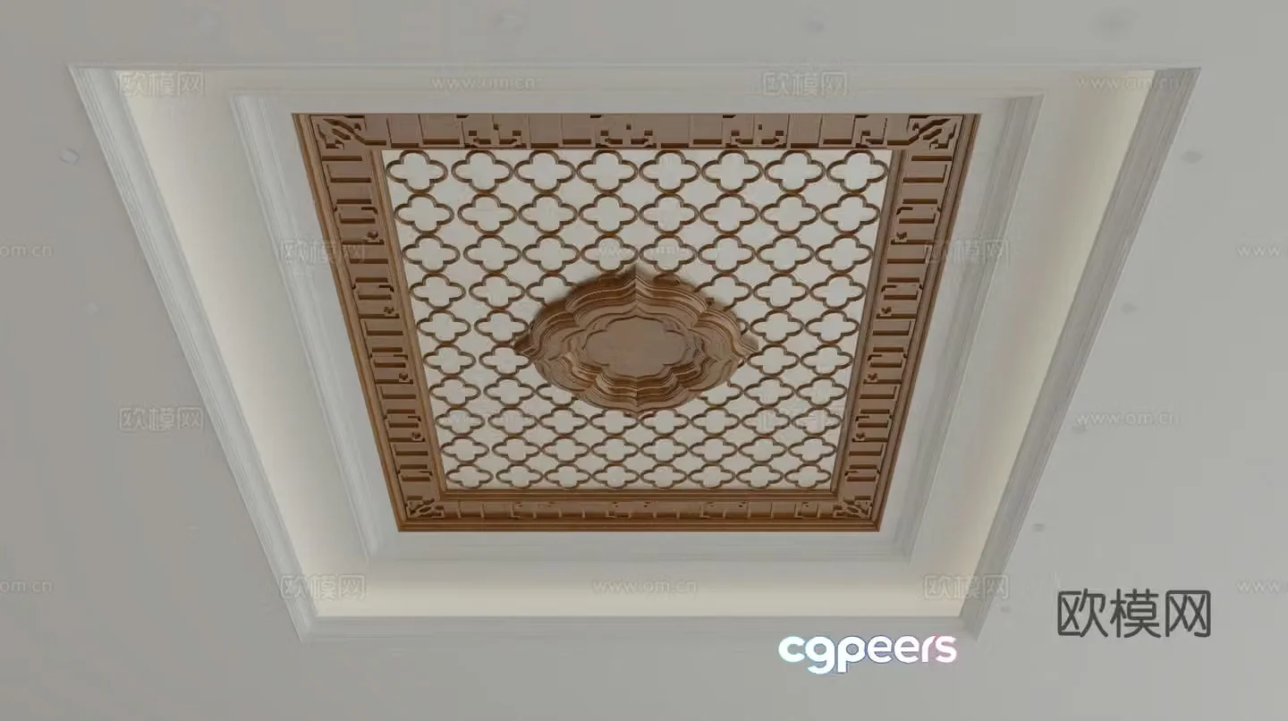New Chinese style ceiling 3D model