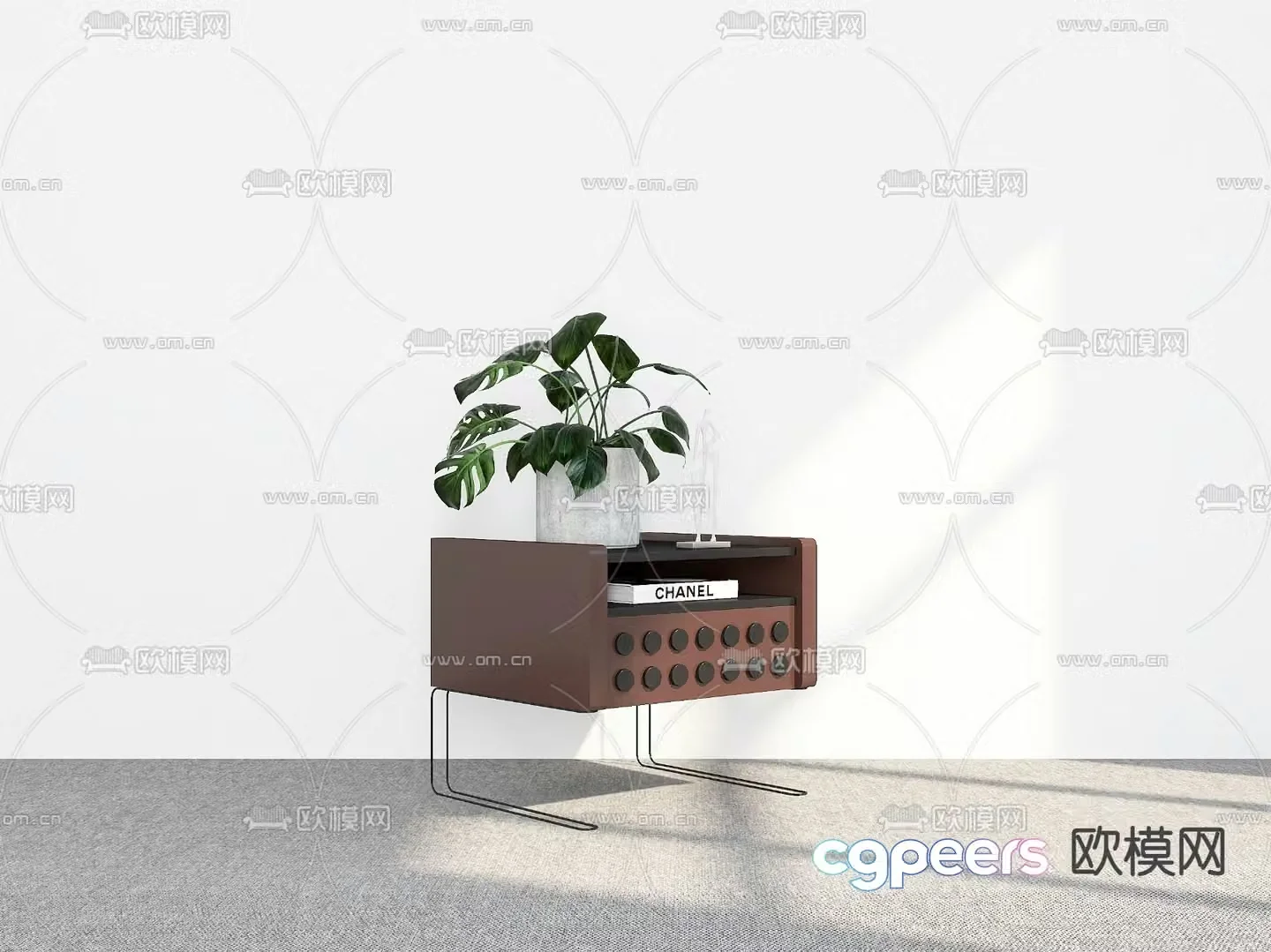 Bedside table side cabinet 3d model