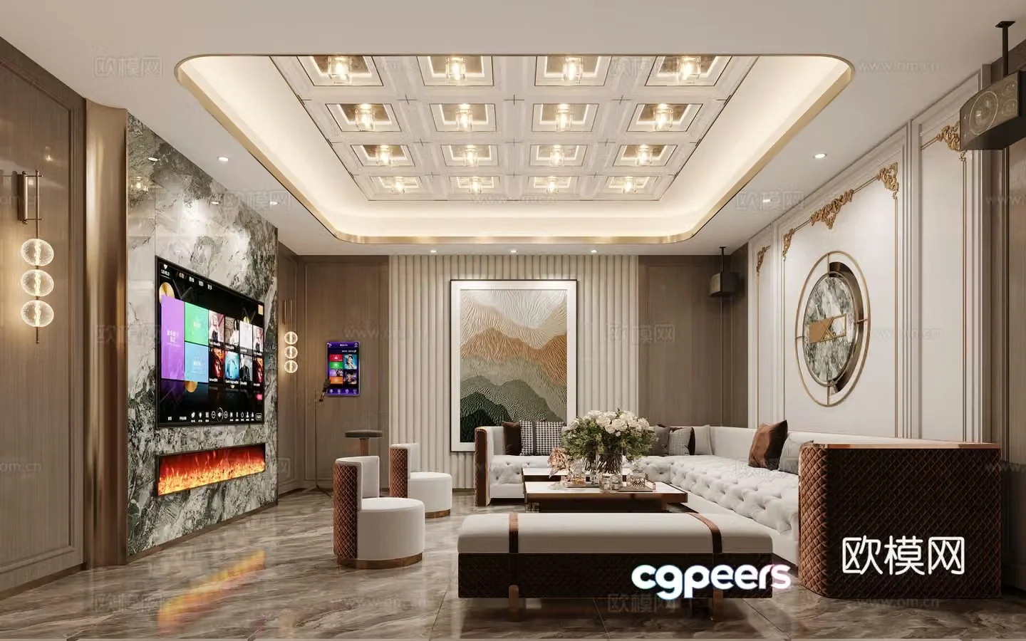 Modern light luxury KTV box 3D model