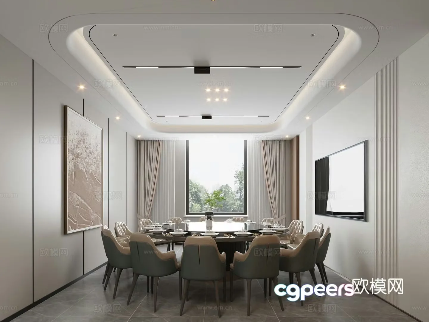 Modern restaurant private room Modern restaurant private room 3D model