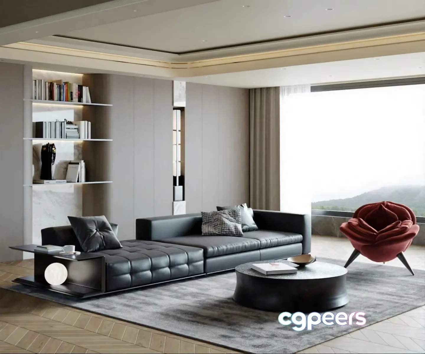 Modern Living Room 3D Model – 2558 – CORONA Render
