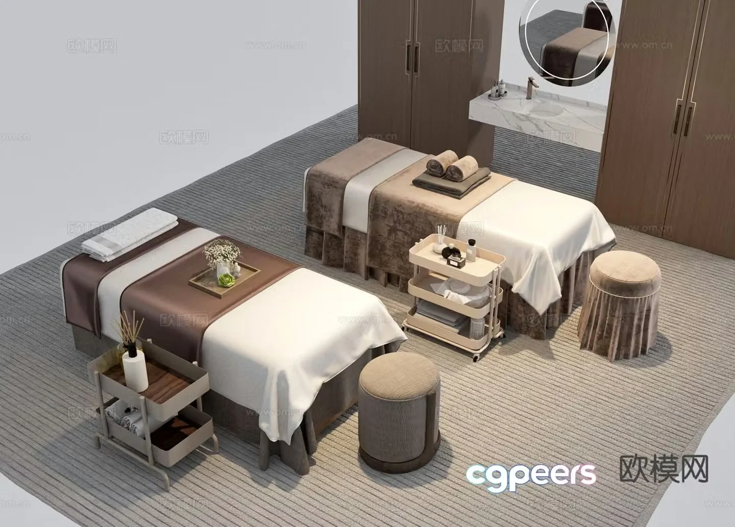 Modern massage bed care bed 3d model