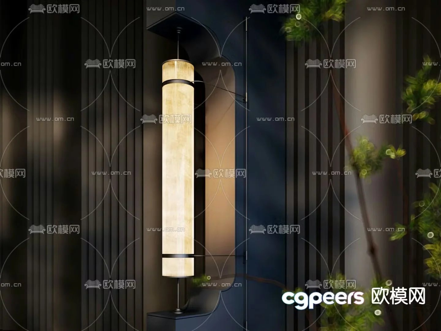 New Chinese style wall lamp marble wall lamp 3d model