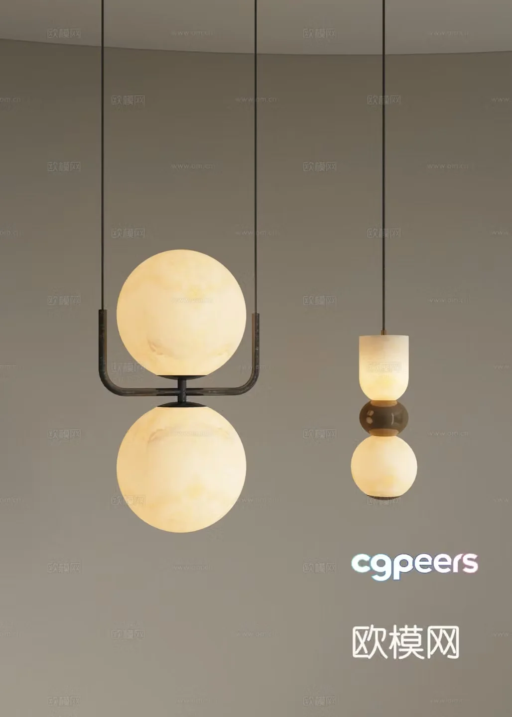 Modern light luxury chandeliers restaurant chandeliers bedside chandeliers bar chandeliers translucent stone chandeliers 3D model