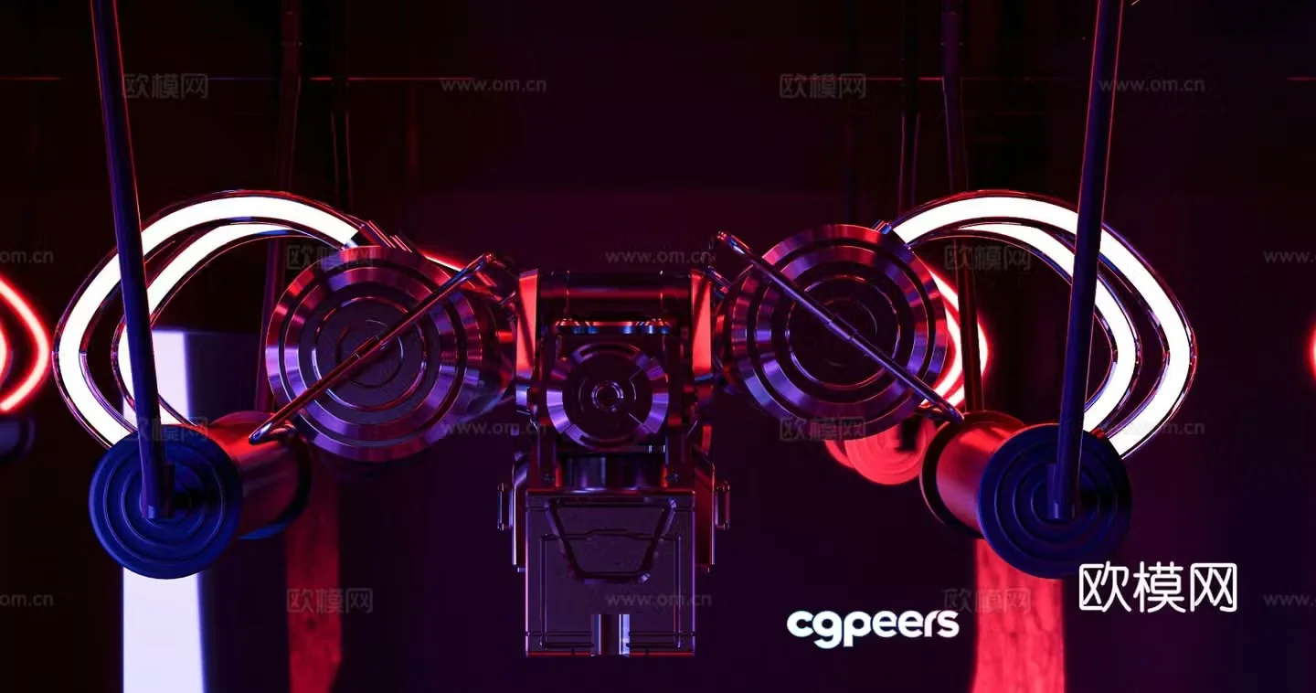 Industrial style art installation cyberpunk 3d model