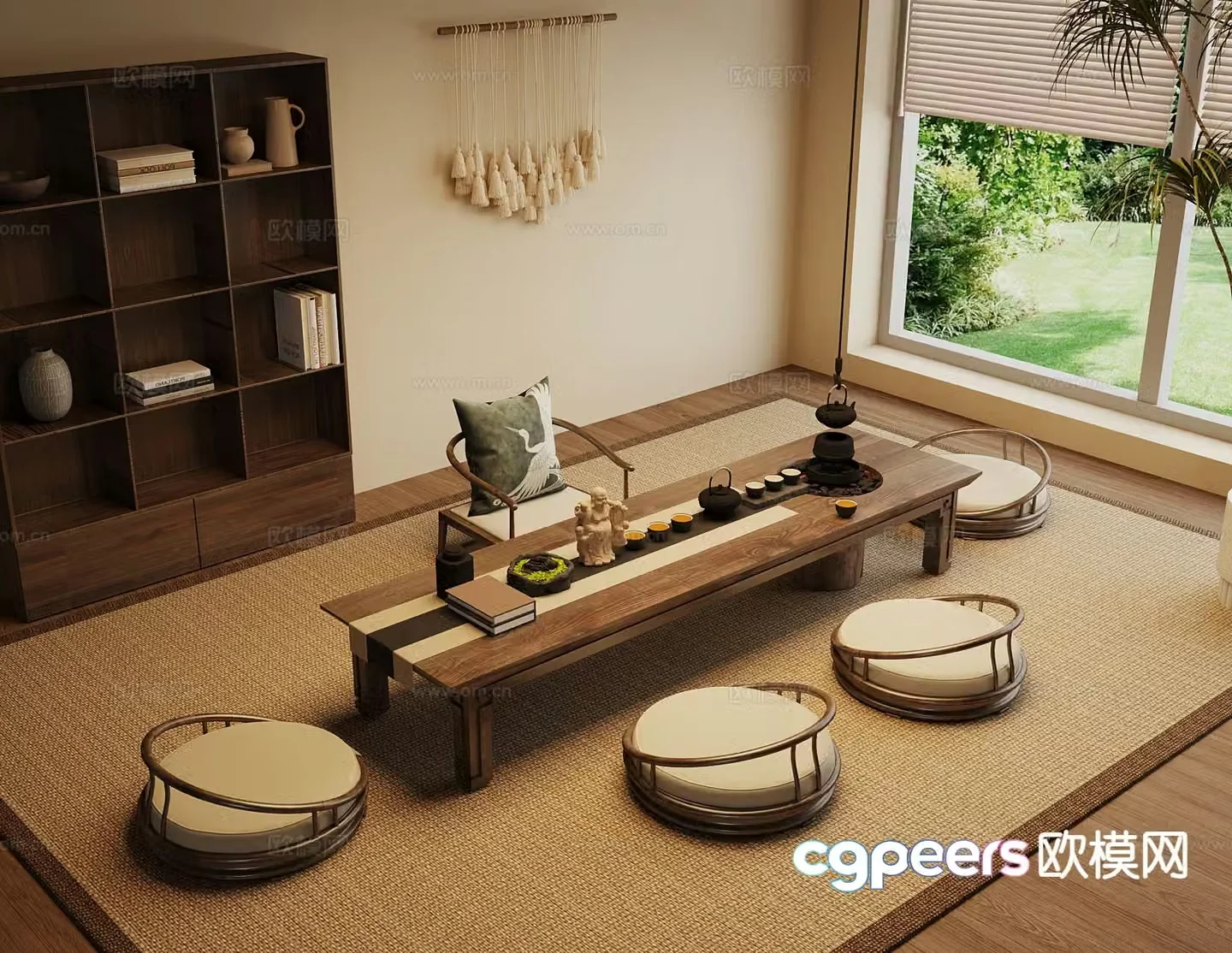 New Chinese style tea table tea table 3d model