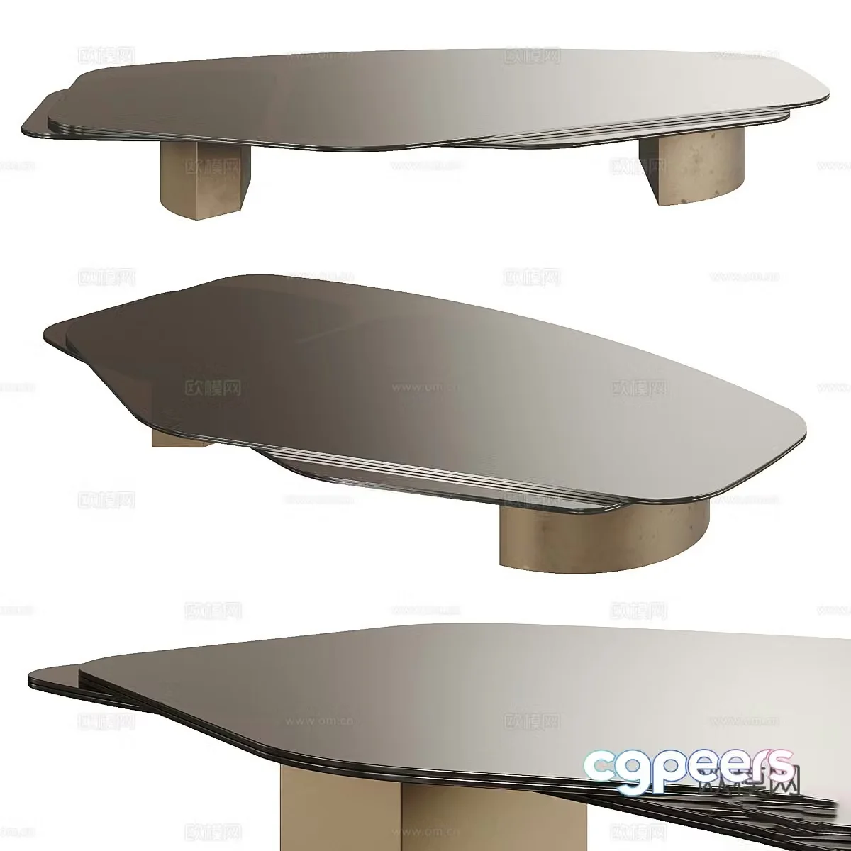 Modern metal coffee table 3d model