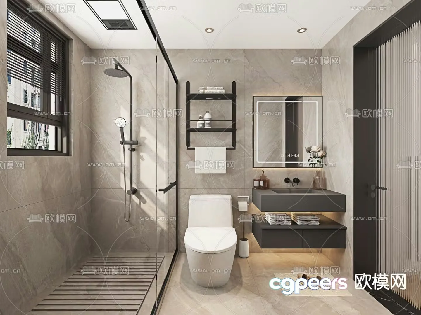 Modern bathroom bathroom 3d model