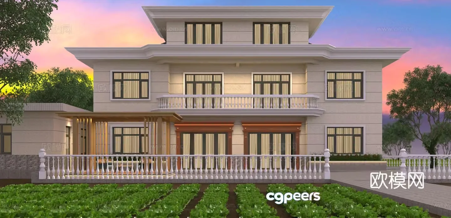 European villa appearance 3D model