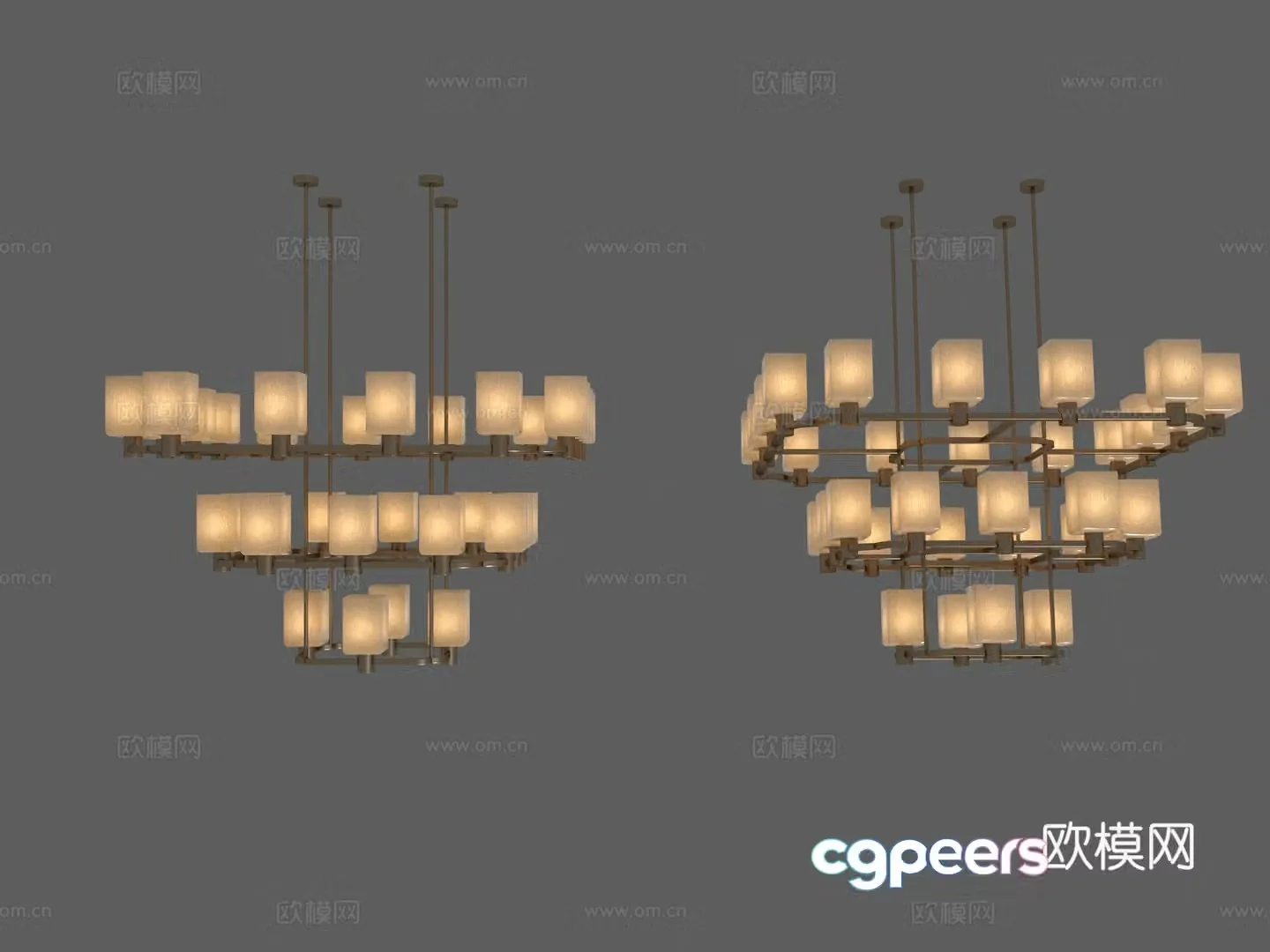 New Chinese chandelier 3D model