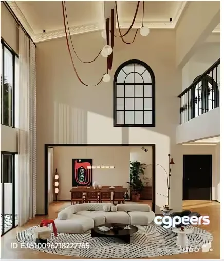 Modern Living Room 3D Model – 7989 – VRAY Render
