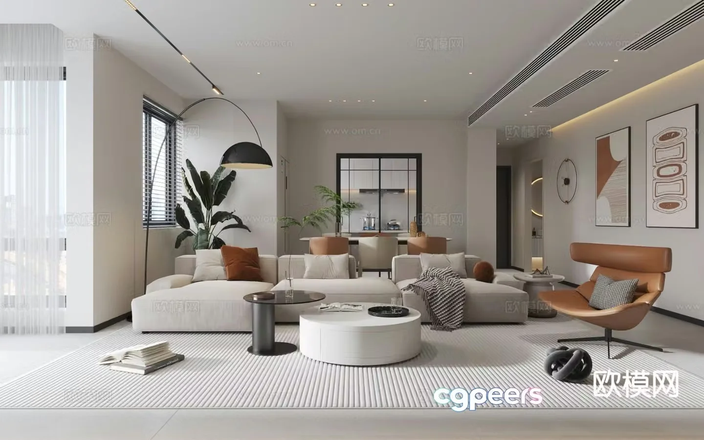 Modern guest restaurant 3d model