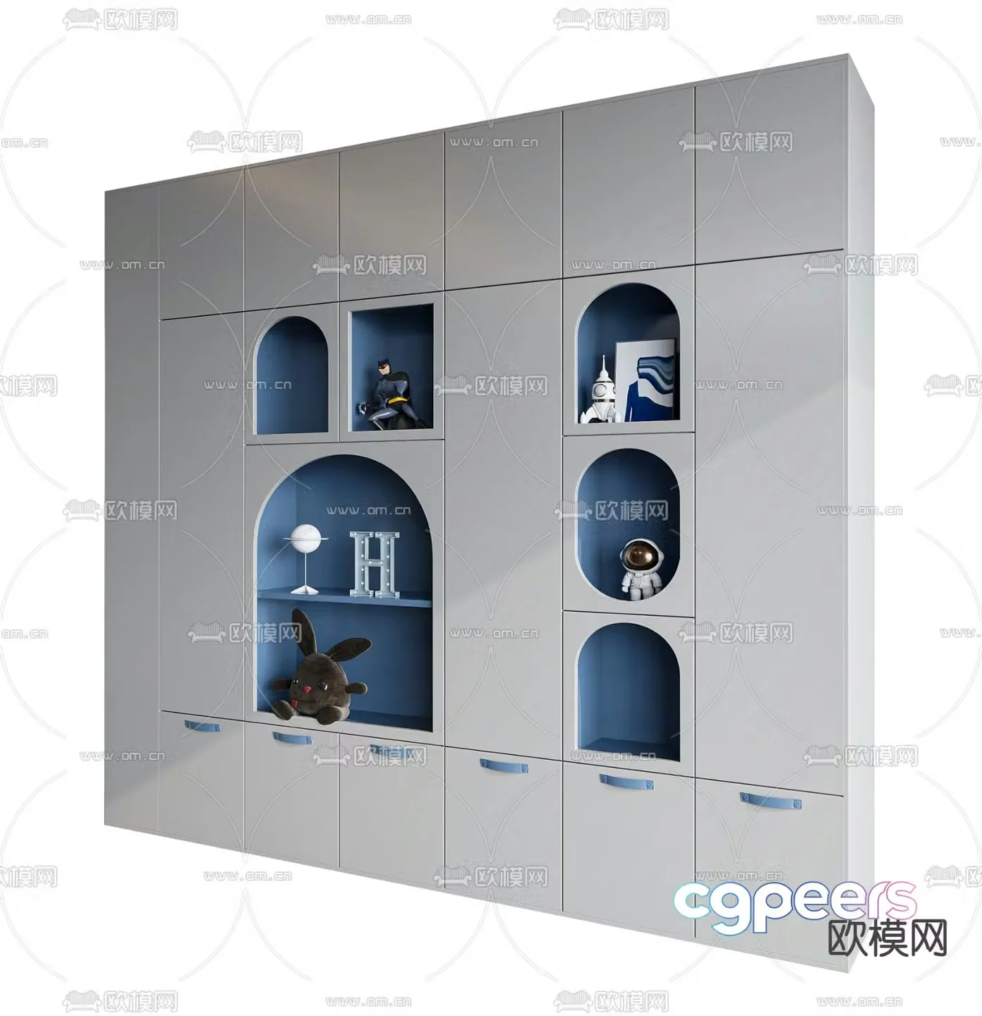 Modern multifunctional children’s cabinet 3d model