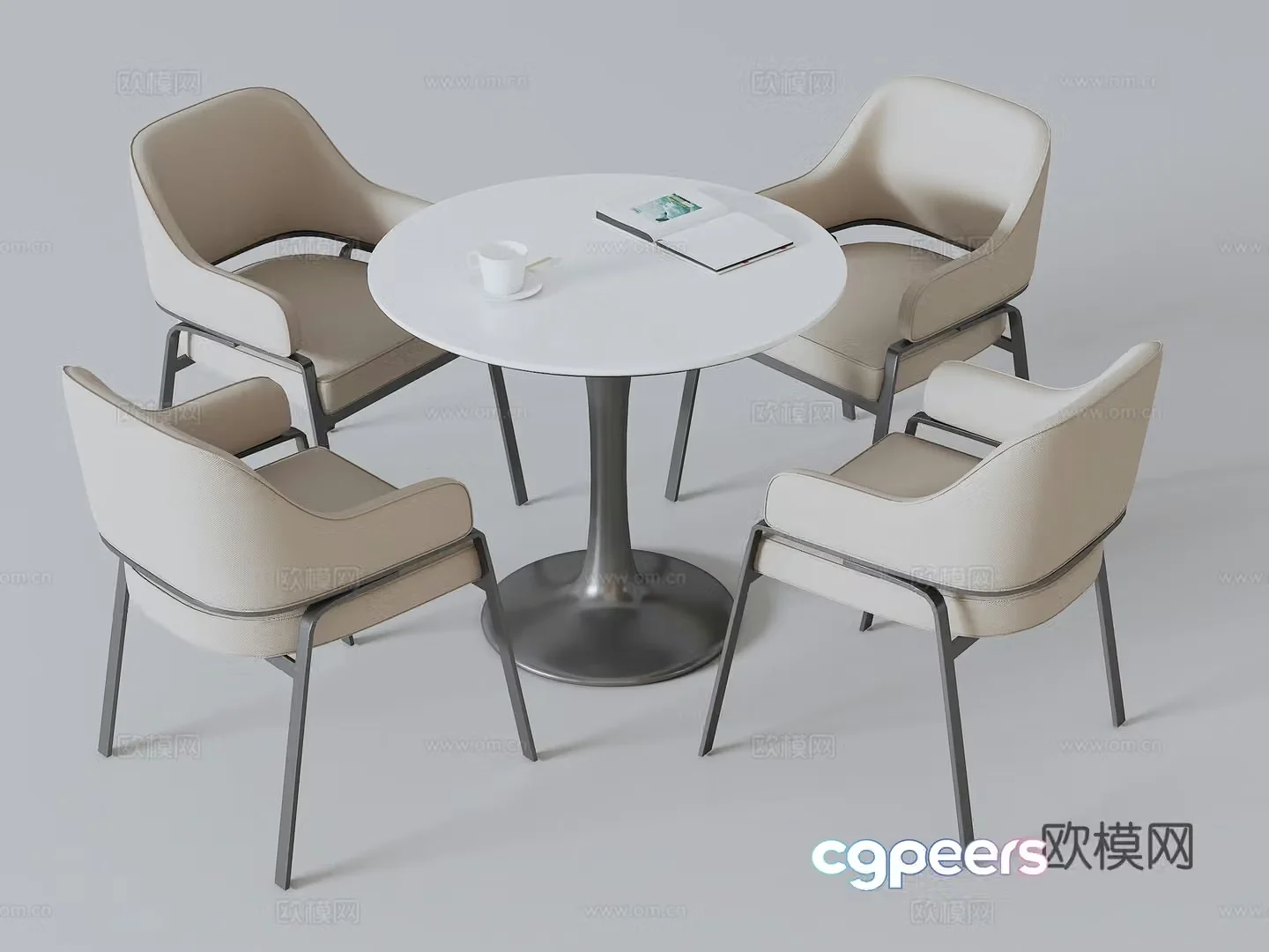 Negotiable table and chair combination casual table and chair combination 3D model