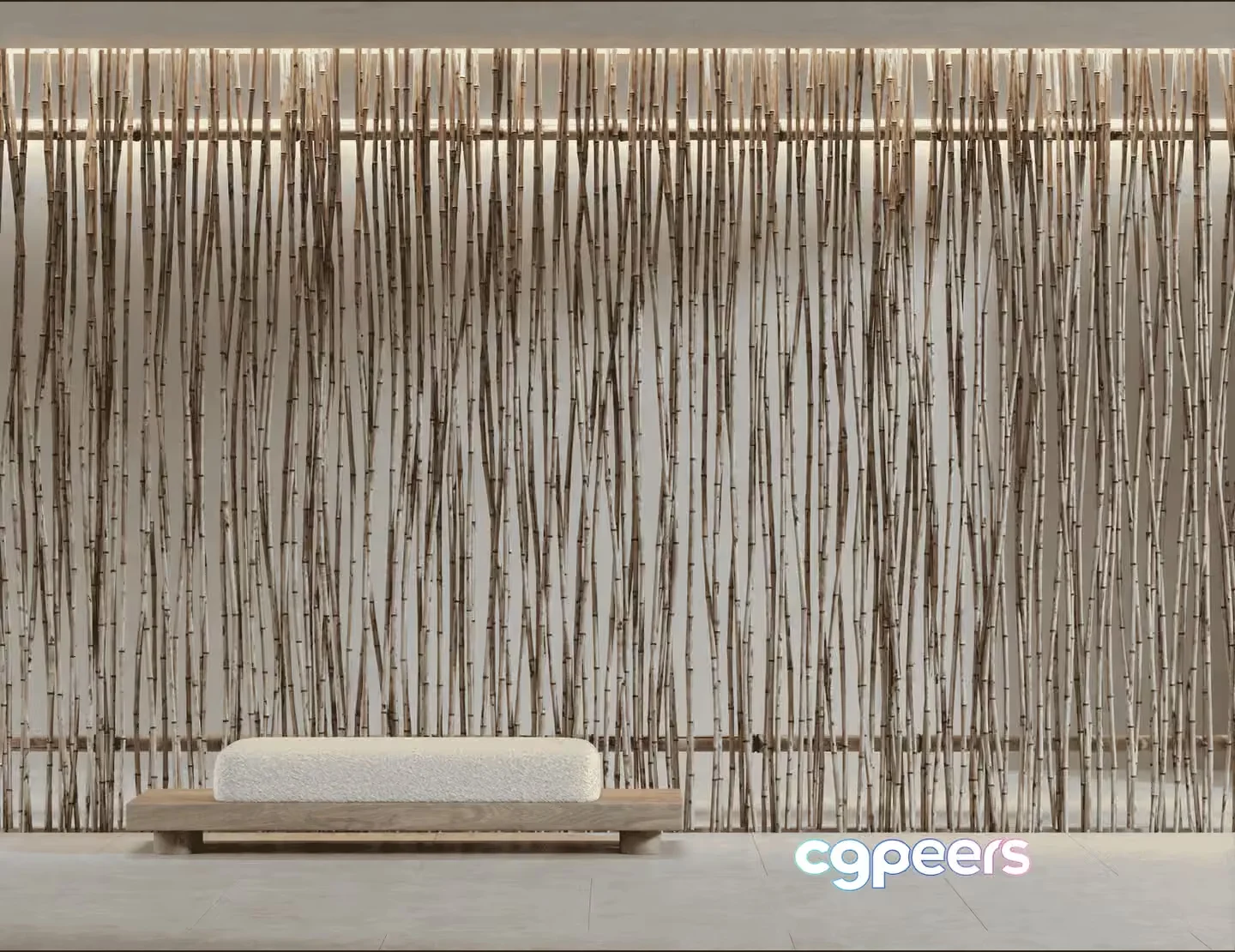 Modern Bamboo Wall 3D Model – 15382 – VRAY Render