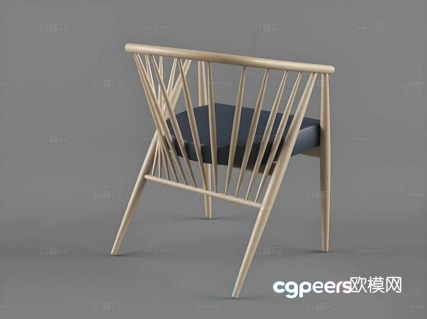 Leisure chair solid wood chair dining chair tea chair 3d model