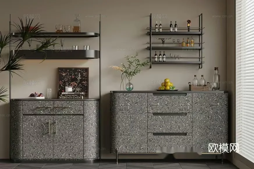 Modern Kitchen Decor 3D Model – 13973 – VRAY Render