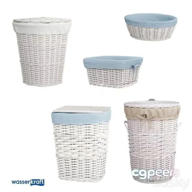 3ds Max Free – Bathroom baskets_white_OM