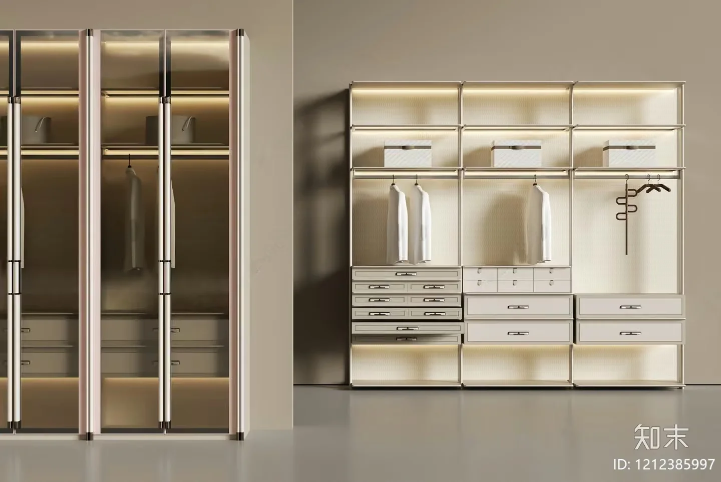 Modern White Wardrobe 3D Model – 20651 – VRAY Render