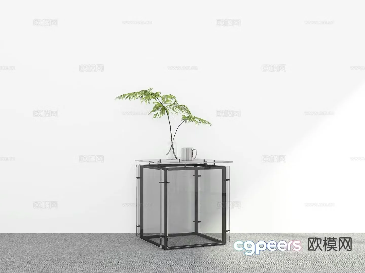 Modern coffee table glass coffee table 3d model