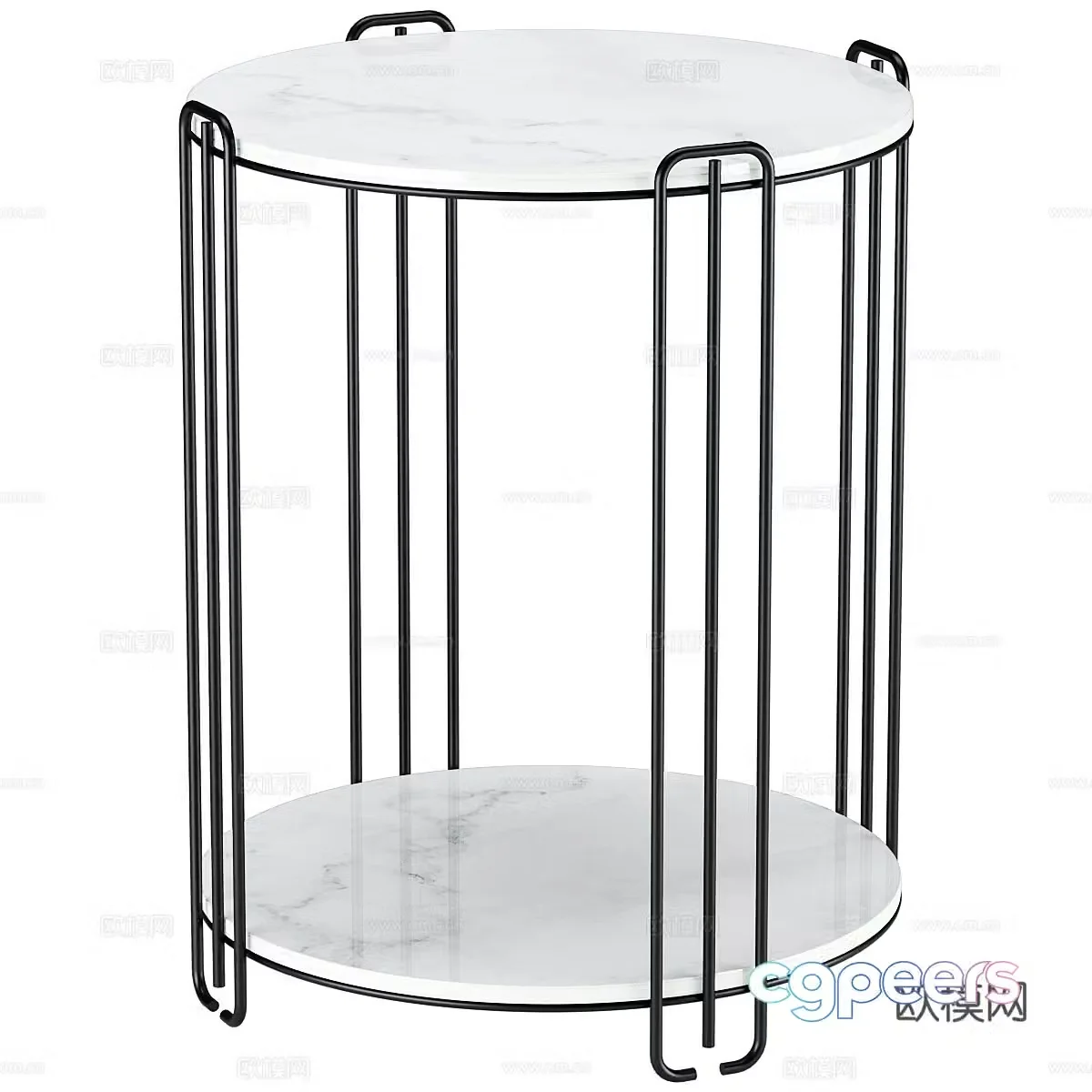 Modern side table angle table circle table 3D model
